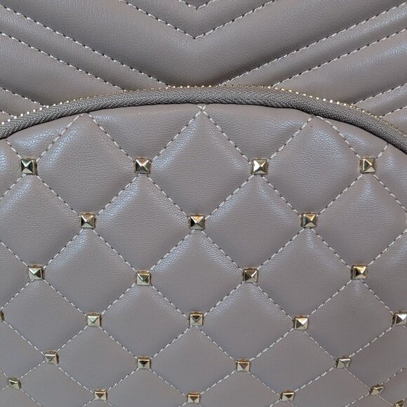 Badgley Mischka Diamond Quilt Studded Backpack Vegan Leather NWT